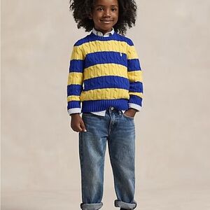 Kid Polo Ralph Lauren Blue and Yellow Striped Sweater size 2
